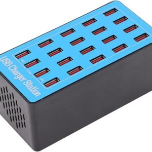 USB Charging Station, 100-240V Flame Retardant DC5V 20A 100W Multi USB Charger 20 Ports for Home